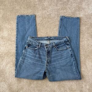 Womens 10 Old Navy High Rise Slouchy Straight Denim Jeans; Normcore